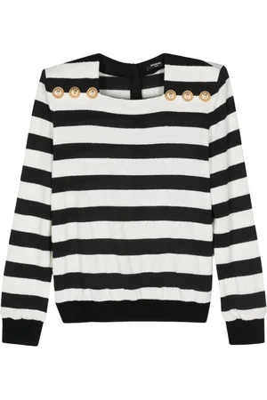 Balmain Buttoned Striped Top