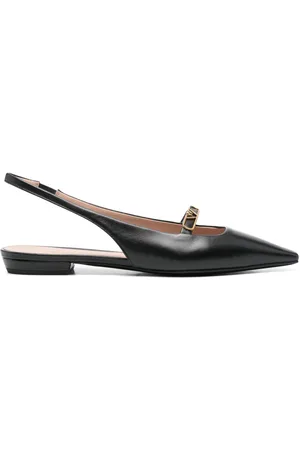 Emporio Armani Leather Slingback Ballets