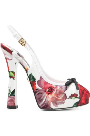 Dolce & Gabbana Flower Print Satin Pumps