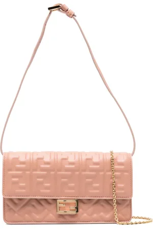 Fendi Baguette Leather Wallet On Chain