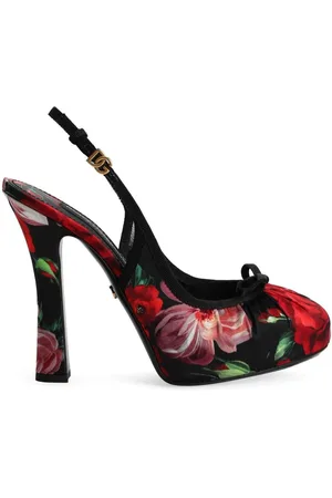 Dolce & Gabbana Flower Print Satin Pumps