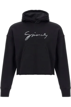 Givenchy Logo Cotton Cropped Hoodie