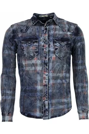 Enos Denim slim fit lange mouwen
