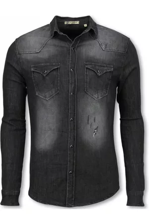 Enos Denim slim fit lange mouwen