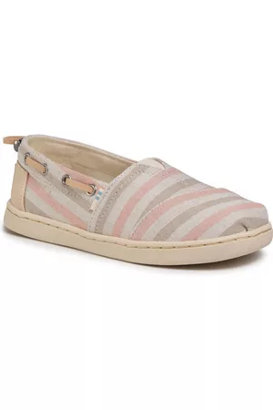 TOMS Youth bimini stripe salmon woven trim synthetic