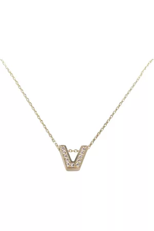 Christian Gouden ketting met v zirkonia hanger