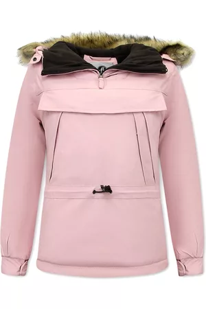 Matogla Anorak winterjas met bontkraag pink