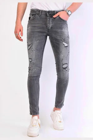 Local Fanatic Spijkerbroek verfspatten slim fit 1064