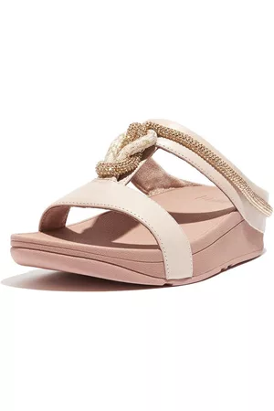 FitFlop Fino crystal-cord leather slides
