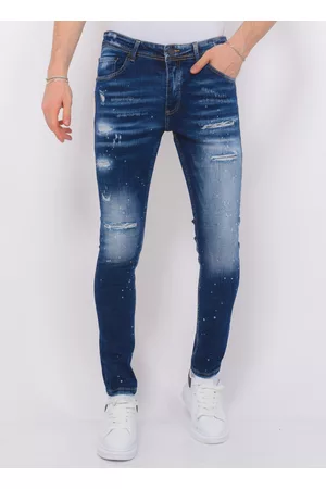 Local Fanatic Stretch denim h paint splash slim fit