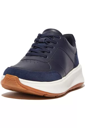 FitFlop F-mode leather/suede flatform sneakers