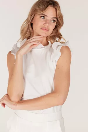 Juffrouw Jansen Top merel s23 v309 10 off white