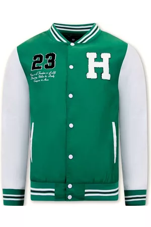 TONY BACKER Dunne baseball jacks zomer groen