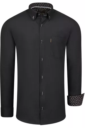 Cappuccino Italia Heren Casual Overhemden - Regular fit overhemd black