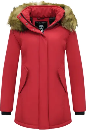Matogla Winterjas met imitatie bontkraag slim fit
