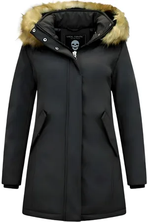 Matogla Winterjas met imitatie bontkraag slim fit