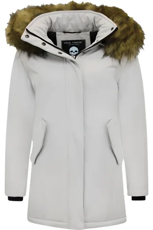 Matogla Winterjas met imitatie bontkraag slim fit