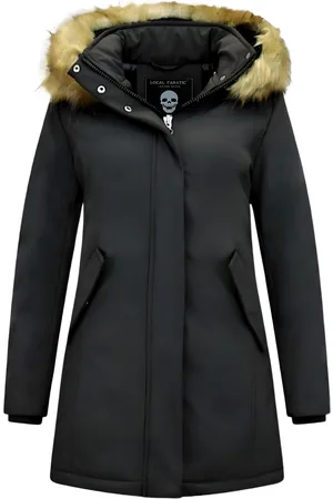 Matogla Winterjas met imitatie bontkraag slim fit