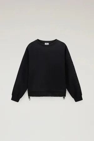 Woolrich Women mix media 3d logo sweater