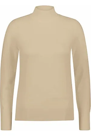 Red Button Top srb4066 turtleneck light camel