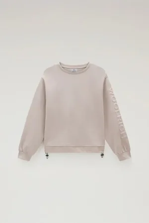 Woolrich Women mix media 3d logo sweater light