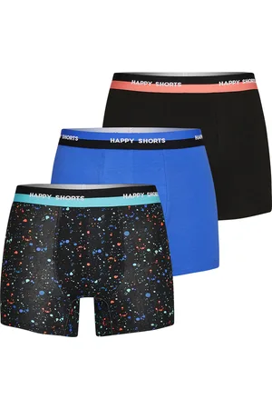 HAPPY SHORTS 3-pack boxershorts heren colour splashes zwart