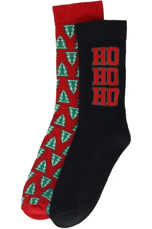 Apollo Kerstsokken heren dames navy / rood sportsokken 2-pack