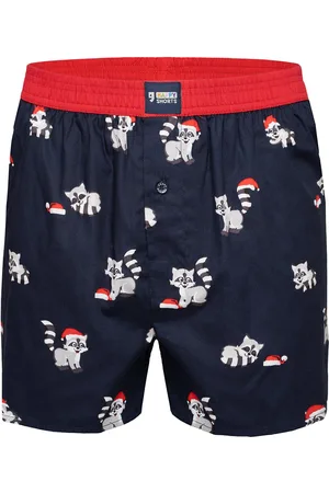 HAPPY SHORTS Wijde kerst boxershort heren xmas wasbeer