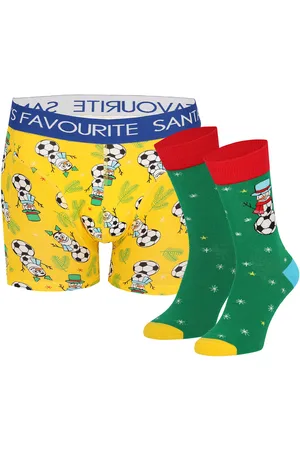 Apollo Heren kerst boxershort + sokken cadeau set favourite santa giftbox