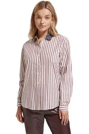 Scotch&Soda 174846 regular fit striped shirt with beaded collar