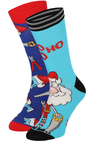 Apollo Foute kerstsokken heren 2-pack santa claus / tools