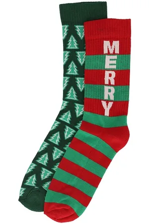 Apollo Kerstsokken heren dames green / rood sportsokken 2-pack