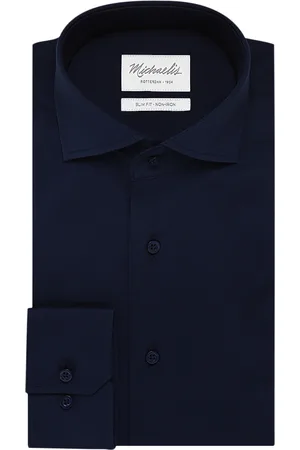 Michaelis Uni navy katoenen overhemd