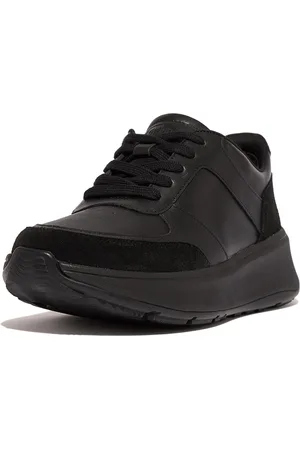 FitFlop F-mode leather/suede flatform sneakers