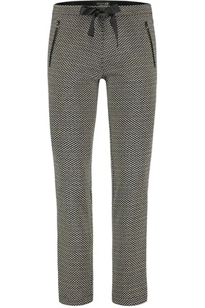 Para Mi Broek kim knitted jacquards herringbone black