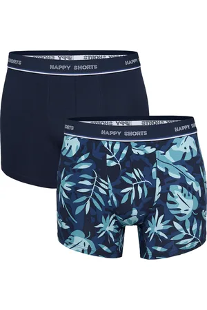 HAPPY SHORTS 2-pack boxershorts heren leaves print