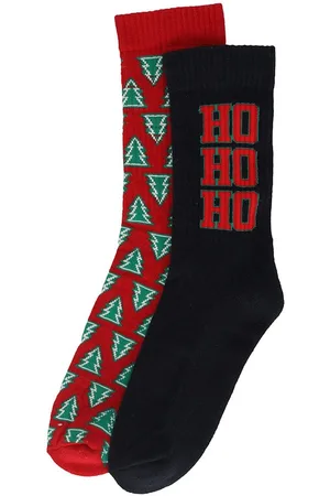 Apollo Kerstsokken heren dames navy / rood sportsokken 2-pack