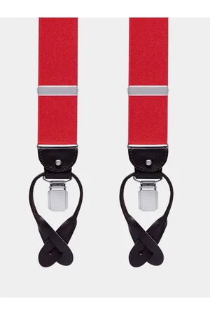 Profuomo Bretels braces luxe 35mm solid red pp1l00001c/600
