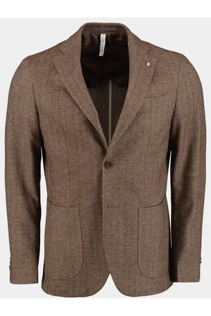 Born with Appetite Colbert lugano jacket wool herringbon 233038lu90/870 cacao