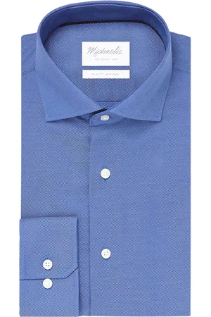 Michaelis Uni blue oxford katoenen overhemd
