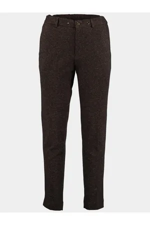 Bos Bright Blue Wollen pantalon das trouser 233028da51bo/840 coffee bean