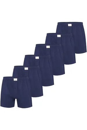 Phil & Co. Berlin Wijde boxershorts jersey stretch effen navy 6-pack
