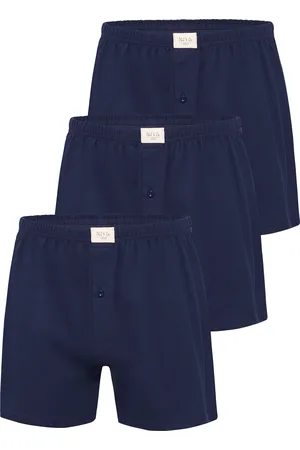 Phil & Co. Berlin Wijde boxershorts jersey stretch effen navy 3-pack-sub