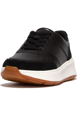FitFlop F-mode leather/suede flatform sneakers