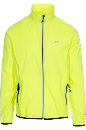 Trespass Heren retract hi-vis opbergbare waterdichte jas.
