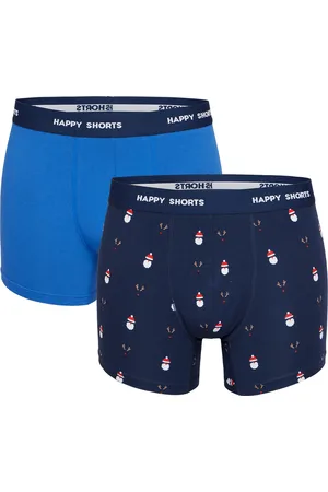HAPPY SHORTS 2-pack kerst boxershorts heren kerstmannen / rendieren