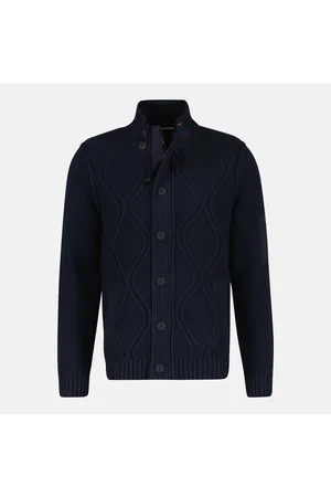 Lerros Grof gebreid vest met kabelpatroon