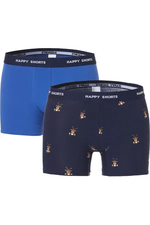 HAPPY SHORTS Kerst boxershorts 2-pack heren reindeer wrapped in christmas lights