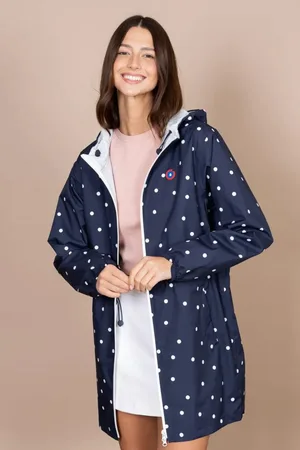 der flotte Boy Witte-stippen navy dames regenjas amelot