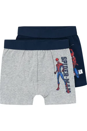 NAME IT Jongens boxershorts spiderman blauw/grijs 2-pack